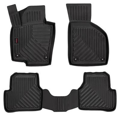 Produktbild von Gummi-Fußmatten für Volkswagen Passat CC 2008-2017 (Coupé) – 4-tlg, Schwarz, passgenau