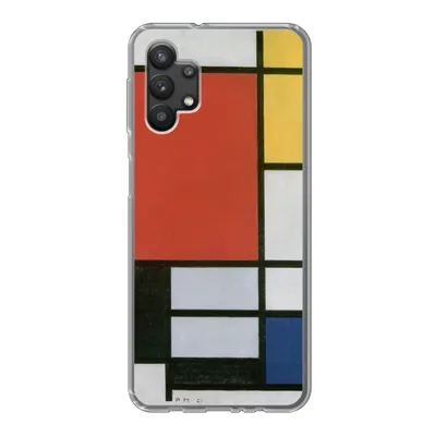 Produktbild von MuchoWow® Handyhülle Schutzhülle Hülle für Samsung Galaxy A32 5G Komposition 2 in Rot Blau und Gelb - Piet Mondrian Silikon Softcase Handy Hülle - Softcase