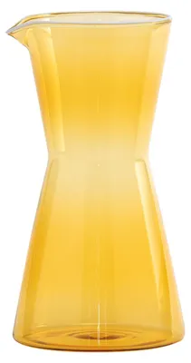 Zdjęcie produktu dla Elegancka karafka Zafferano z ręcznie dmuchanego szkła borokrzemowego w kolorze żółtego złota, ergonomiczny kształt na wyrafinowane, stylowe stoły