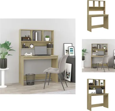 Obrázek produktu pro vidaXL Psací stůl s policí Sonoma dub 102x45x148 cm materiál na bázi dřeva - Psací stoly