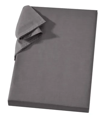 Produktbild von Bettlaken Linon Spannbettlaken ohne Gummizug - Hochwertiges Laken aus 100% Baumwolle - Betttuch Einfarbiger Bettbezug Elastischer Matratzenbezug aus Jersey Spann- Betttücher Bett Laken Atmungsaktiv 240x260 cm - Anthrazit