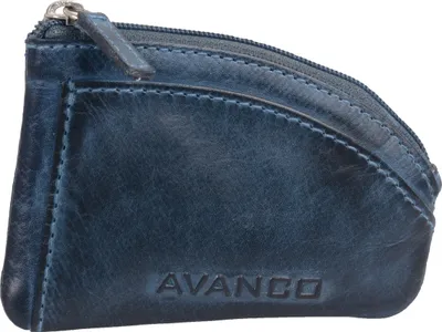 Produktbild von XL Schlüsseltasche blau geflammt, Leder, für Autoschlüssel