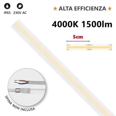Produktbild von Alcapower Profi-LED-Streifen HEM IP65 5m 15W/m 4000K neutralweiß 1500lm/m hohe Effizienz Isolationsschutz Klasse II