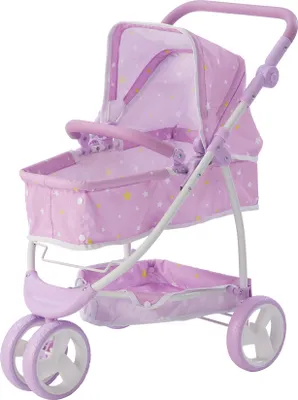 Obrázek produktu pro Olivia's Little World Kočárek pro panenky 2 v 1 Kočárek Buggy skládací fialový OL-00010