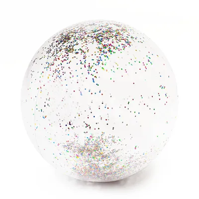 Produktbild von Wasserball Aufblasbar Sommer Schwimmball Ideal für Spaß am Strand und Wasser Pailletten 60 cm Glitzer Bunt