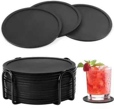 Produktbild von Famanu Set von 12 runden Silikonuntersetzern - 10 cm Durchmesser