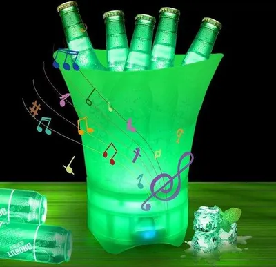Produktbild von 5L faltbare LED-Eisbüchse mit Bluetooth-Lautsprecher Farbwechsel