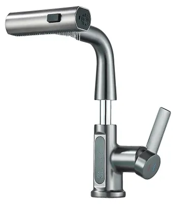 Obrázek produktu pro Umyvadlová baterie, montáž na strop, moderní design, šedá