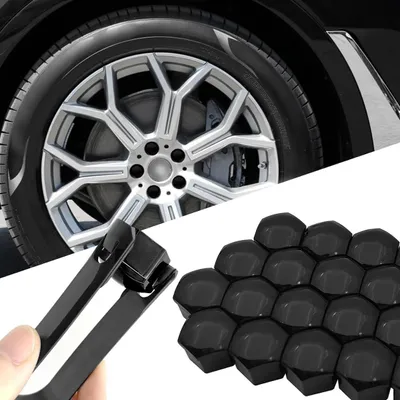 Productafbeelding van 20 wielmoerdoppen van 21 mm voor auto's, geschikt voor de meeste wielbouten, met verwijderingsgereedschap