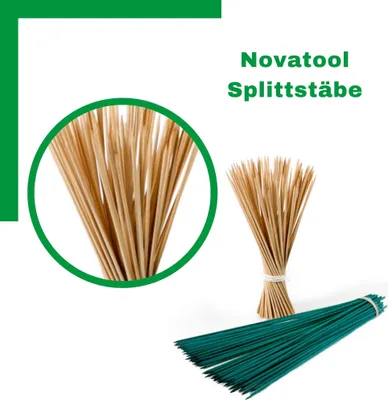 Produktbild von Novatool 100x Splittstäbe 90 cm x 7 mm I natur I Pflanzstäbe Rankhilfe Bambus Stab Bambusstäbe Bambusstange Pflanzen Stütze Holzstab plant stakes