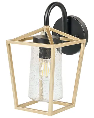 Zdjęcie produktu dla BELIANI Lampa ścienna zewnętrzna kinkiet złota matowe wykończenie metalowa żelazo szkło tradycyjna do ogrodu patio