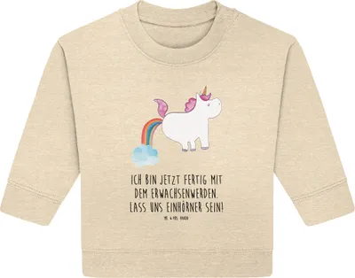 Produktbild von Mr. & Mrs. Panda Organic Baby Pullover Einhorn Pupsen 24. - 36. Monat - Natural Raw - Geschenk, Bullover, Regenbogen, Glitzer, Lustig, Freundin, Pups, Unicorn