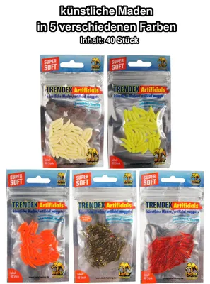 Produktbild von Behr 40 künstliche Maden - Gummimaden Forellenköder, Farbe:Japan-Rot