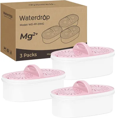 Produktbild von [Original] Waterdrop WD-PF-01 Magnesium Ersatzfilter für Alle Waterdrop Pitcher und Dispenser, Hält Bis Zu 2 Monate (3 Packungen)