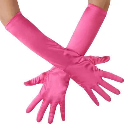 Produktbild von Lange Satin-Handschuhe - pink