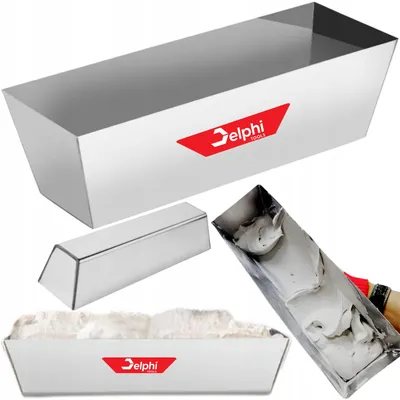 Produktbild von Delphi Tools Anmischwanne Edelstahl 35,5 x 10,5 cm - Spachtelwanne für Spachtelmasse und Gips