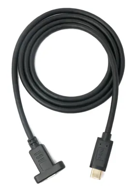Produktbild von SYSTEM-S USB 3.1 Kabel 100 cm Typ C Stecker zu Buchse Schraube in Schwarz