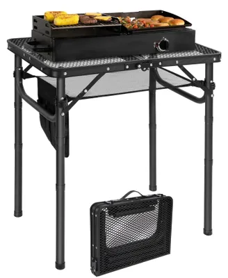 Image de Table pliante et portable pour camping, avec surface en mesh