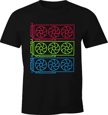Produktbild von Herren T-Shirt Computer Motiv Geek Nerd Grafik-Karte Print Aufdruck Fun-Shirt Moonworks® schwarz M