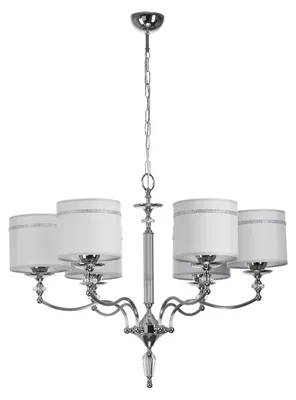 Obrázek produktu pro Lustr HILTON, chromovaný, šedý, 6xE27x20W, kov, rozměry: 100x76x76 cm, IP20, Jupiter