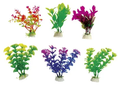 Produktbild von Aquarienpflanzen TATRAPET, künstliche Dekorationen, 6 Stk., mit Gewicht,10-12cm, verschiedene Designs, Packung 6Stk. (Set: 6 Stück)