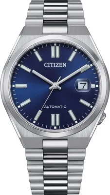 Produktbild von Citizen Automatik Herren Armbanduhr aus Edelstahl in der Farbe Silber-Blau 40mm,