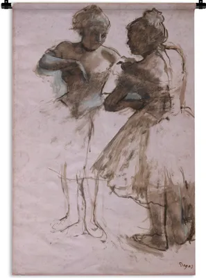 Produktbild von MuchoWow® Wandteppich Wandbehang Zwei Tänzerinnen - Kunstwerk von Edgar Degas 120x180 cm Tapisserie Dekoration Wandtuch - Schlafzimmer - Dekorationen für das Haus