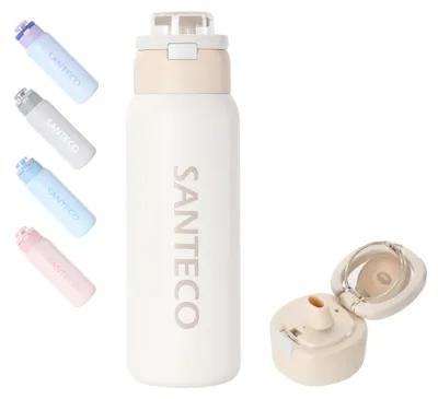 Productafbeelding van 750 ml Thermosfles, Lekvrij en BPA-vrij met Rietje