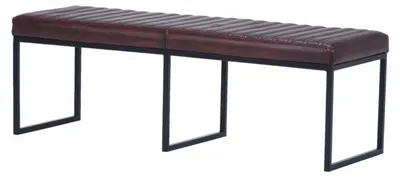Obrázek produktu pro Casa Padrino lavice z pravé kůže tmavě hnědá / černá 180 cm - Nábytek z pravé kůže
