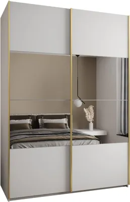 Produktbild von MEBLE KRYSPOL LUX 4 Schrank - 245,5x180x64cm - Weiß, Weiß, Gold