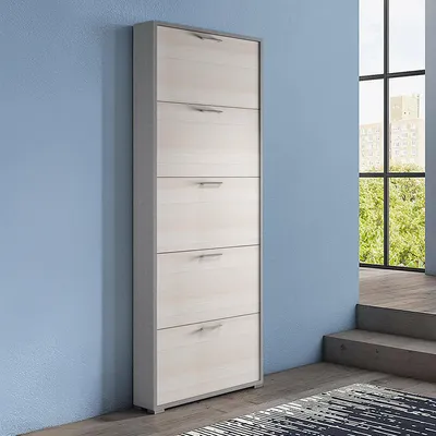 Produktbild von Dmora Schuhschrank Margherita 67x18x184 cm Braun 15 Paar