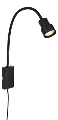 Immagine prodotto di Lampada da letto LED Lampada da letto Touch flessibile GU10 5 W nero metallo Briloner