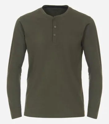 Produktbild von Redmond - Regular Fit - Herren Henley Shirt Langarm in verschiedenen Farben (668), Größe:XL, Farbe:Grün(60)