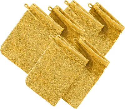 Produktbild von Erwin Müller Waschhandschuh Heidelberg" 6er-Pack gelb 15x21 cm"