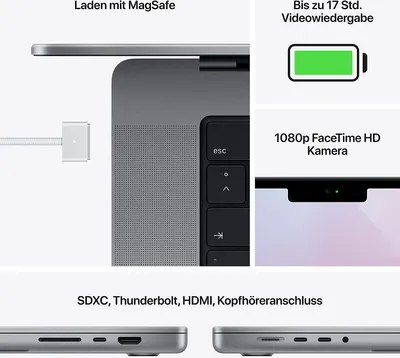 Produktbild von Apple MacBook Pro 14 cali M1 Pro 16 GB 512 GB - gwiezdna szarość