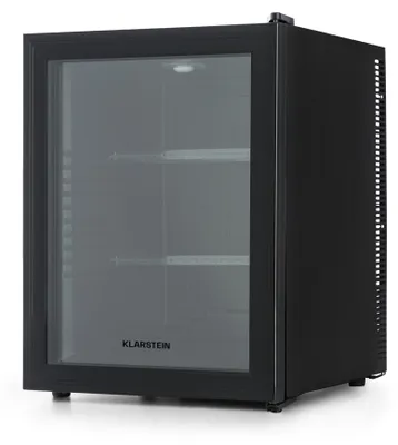 Obrázek produktu pro Klarstein Brooklyn 42 Silver, mini lednice, , skleněné dveře, LED, police, stříbrná