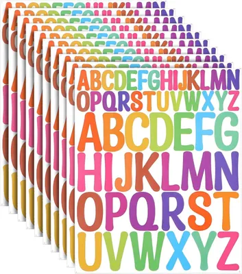 Immagine prodotto di Adesivi a forma di lettera, colorati, 520 pezzi, 10 fogli, ideali per progetti fai-da-te e scrapbooking