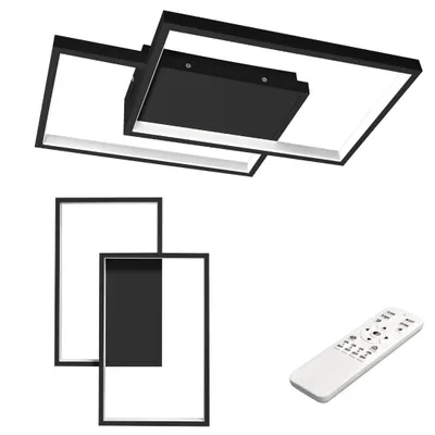 Produktbild von MasterLED Deckenleuchte LED – 42x30 cm – smarte dimmbare Wohnzimmerlampe Schwarz – Fernbedienung – 3000–6500K – Galaxis Polaris