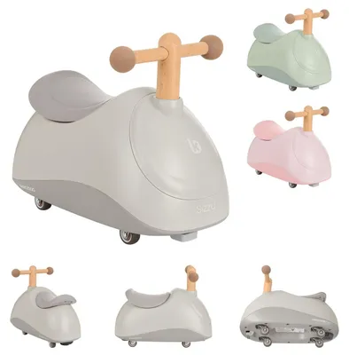Produktbild von Kikkaboo Rutschfahrzeug Sizzy 4 Räder Griff aus Buchenholz ab 1 Jahr Kunststoff beige