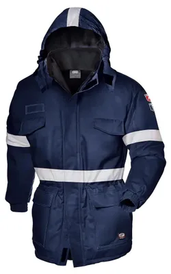 Image de Veste de travail Sir Safety Heavy Carboflame, ignifuge et antistatique, avec bandes réfléchissantes, taille L, BLEU