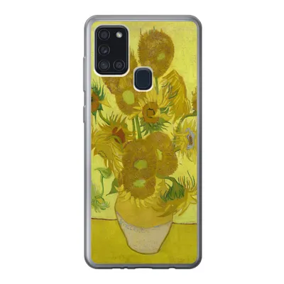 Produktbild von MuchoWow® Handyhülle Schutzhülle Hülle für Samsung Galaxy A21s Sonnenblumen - Vincent van Gogh Silikon Softcase Handy Hülle - Hartschale