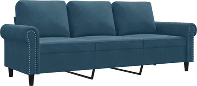 Produktbild von vidaXL 3-Sitzer-Sofa Blau 180 cm Samt