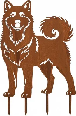 Produktbild von Edelrost Akita - Rost Deko Hund Rostfigur Gartendeko für Draußen - stabile Metall Gartenfigur aus Stahl - wetterfest für Beet Terrasse Fensterbank - 45 x 30 cm