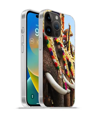 Produktbild von MuchoWow® Handyhülle Schutzhülle Hülle für Apple iPhone 14 Pro - Softcase Elefant - Parade - Tiere Silikon Softcase Handy Hülle - Umschlag