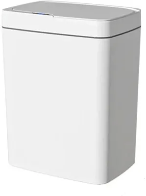 Image de Poubelle intelligente 15 l, blanche, avec capteur de mouvement, pour salle de bains ou cuisine