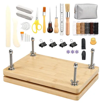 Produktbild von Buchbindeset 29,5 x 19,5 x 3 cm, mit Holzpresse, für Bastelarbeiten