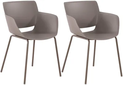 Produktbild von CLP 2er Set Gartenstuhl Alpena Schalenstühle wetterfest und UV-beständig taupe, KI-generiertes Bild