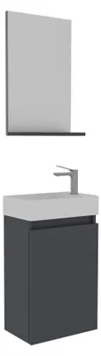 Produktbild von Waschtisch-Set mit Spiegel (2-teilig) "Conza 45" – 45 x 26 x 75 cm – Anthrazit matt