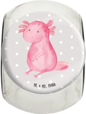Produktbild von Mr. & Mrs. Panda Kaffeedose Axolotl Niedlich XL 2000ml - Grau Pastell - Geschenk, Bonboniere, Axolot, Aufbewahrungsdose, Molch, Freundin, Liebe, Vorratsbehälter, Fröhlich
