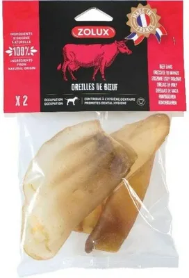 Obrázok produktu pre ZOLUX Pochúťky pre psov Sušené hovädzie uši 40g